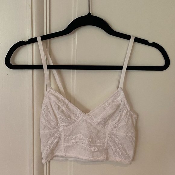 White Free People Lacey Crop Top - Picture 1 of 4